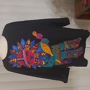 Vtg. Alfredos Wife Ethnic Native Kachina pullover top